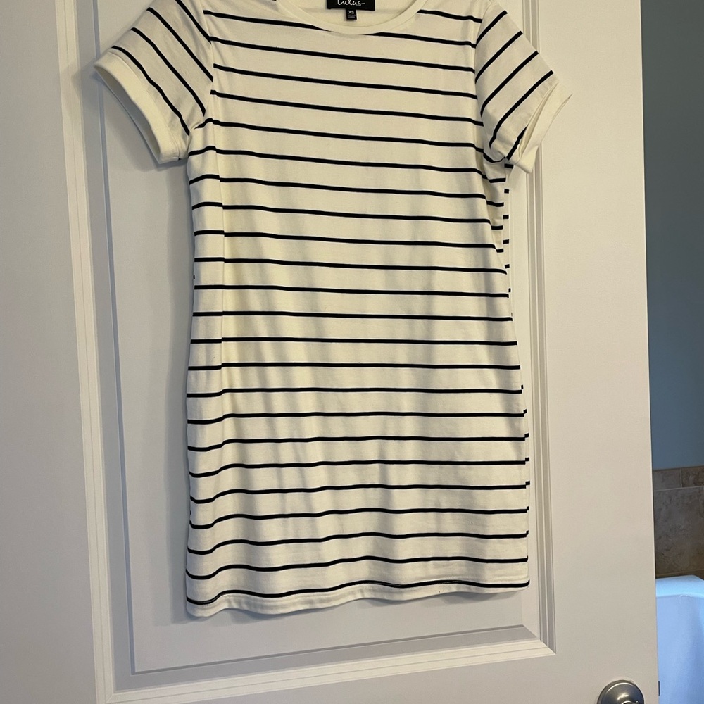 Lulu's Black and White Striped Dress